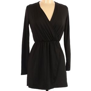 Tobi Woman's Black Long Sleeve Wrap Dress